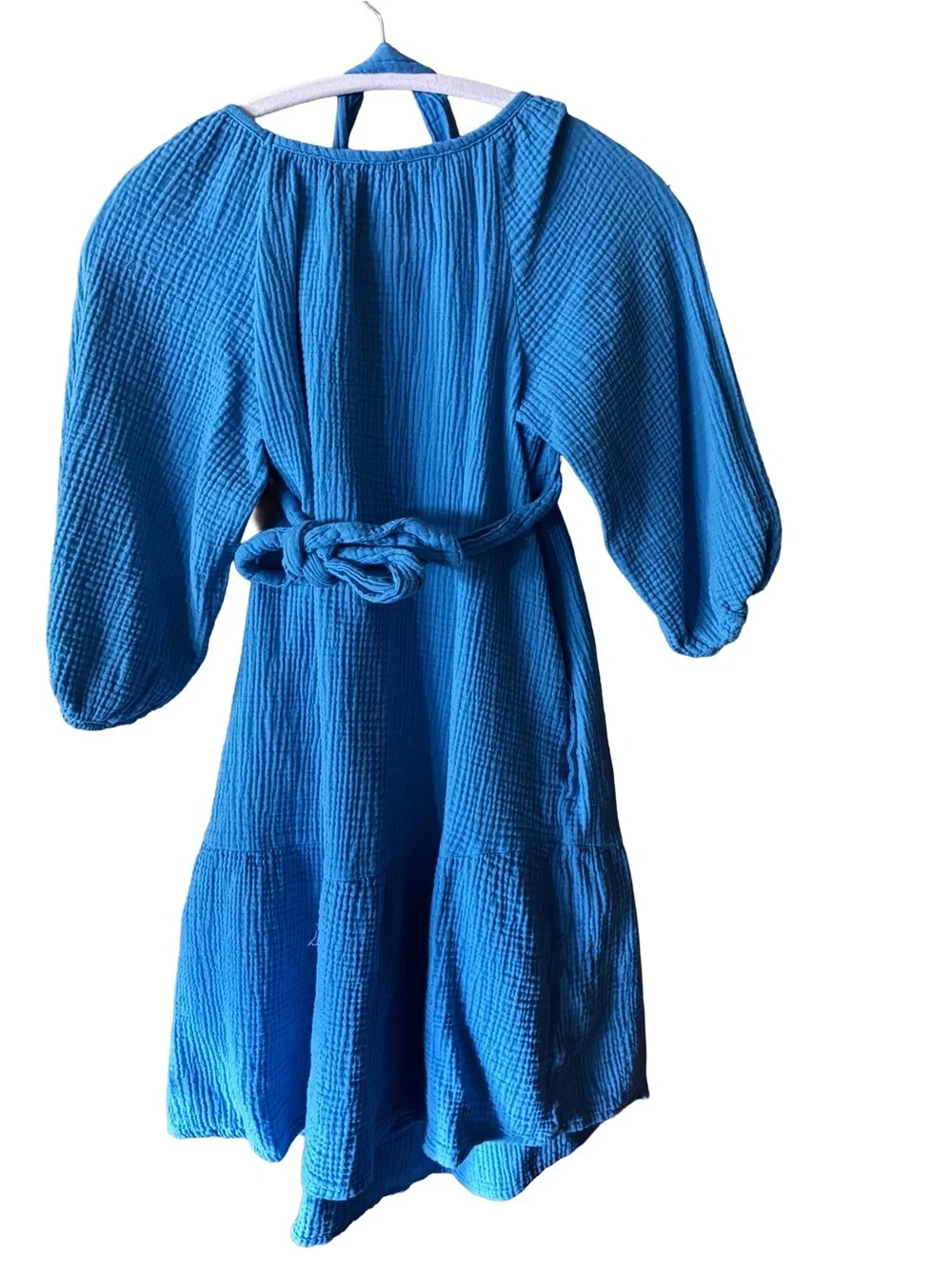 Sonoma Bright Blue V‑Neck Summer Midi Dress with Tie Waist - Picture 3 of 4